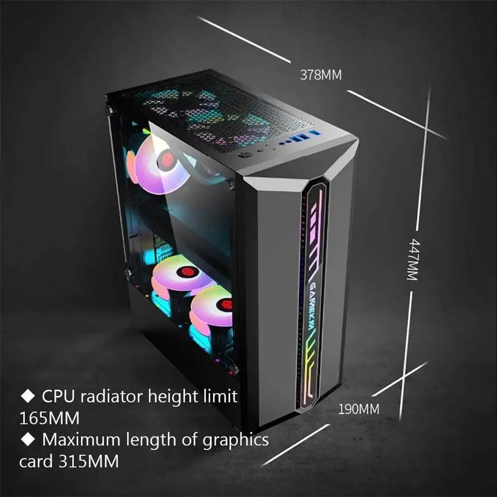 Galaxy ATX/M-ATX/ITX Gaming PC Desktop Computer Case Black with Side Tempered Glass Panels with 6 Fan Support Galaxy ATX/M-ATX/ITX Gaming PC Desktop Computer Case Black with Side Tempered Glass Panels with 6 Fan Support